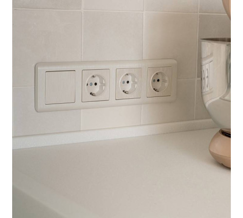 Выключатель одноклавишный без рамки Werkel перламутровый рифленый W1110013