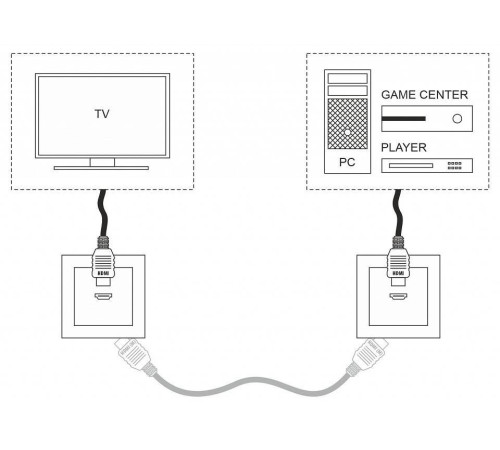 Розетка HDMI без рамки Werkel слоновая кость W1186003 (слоновая кость)