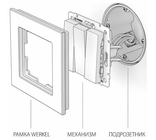 Выключатель трехклавишный без рамки Werkel черный матовый W1130008 (черный матовый)