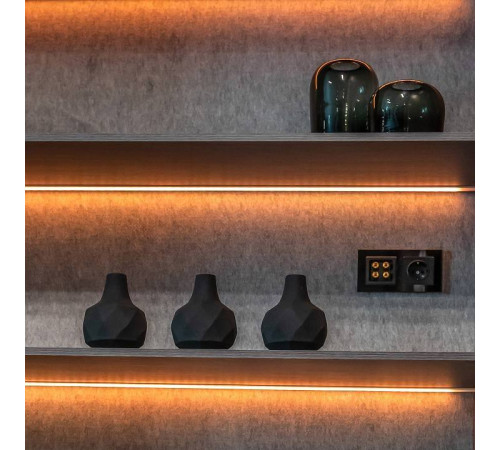 Розетка с заземлением и с шторками, без рамки Werkel Черный матовый W1171108