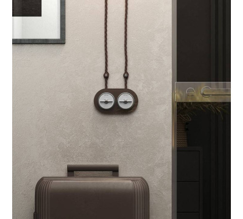 Выключатель одноклавишный с корпусом Werkel Vintage белый, хром W5812050