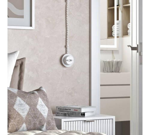 Выключатель одноклавишный с корпусом Werkel Vintage белый, хром W5812050