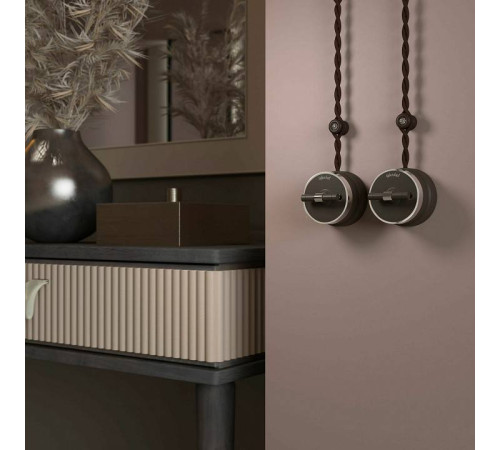 Выключатель одноклавишный с корпусом Werkel Vintage мокко, хром W5812052