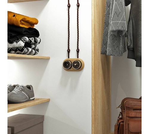 Выключатель одноклавишный с корпусом Werkel Vintage мокко, хром W5812052