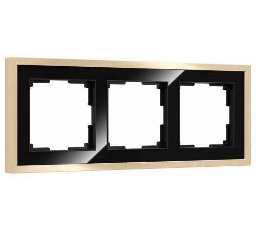 Рамка на 3 поста Werkel Baguette черный/латунь W0032852