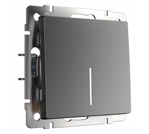 Выключатель одноклавишный с подсветкой без рамки Werkel графит матовый W1110164