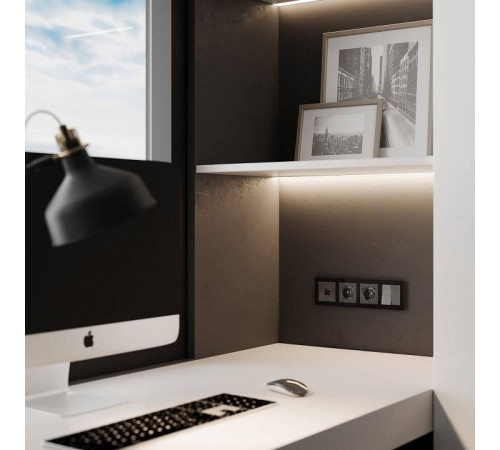 Розетка Ethernet RJ-45 без рамки Werkel Графит акрил W1181044