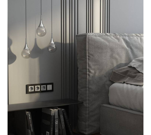 Рамка на 4 поста Werkel AluMax черный алюминий a066332