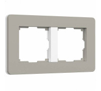 Рамка на 2 поста Werkel Split дымчатый/белый, soft-touch W0023067