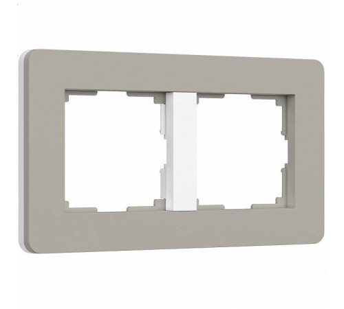 Рамка на 2 поста Werkel Split дымчатый/белый, soft-touch W0023067