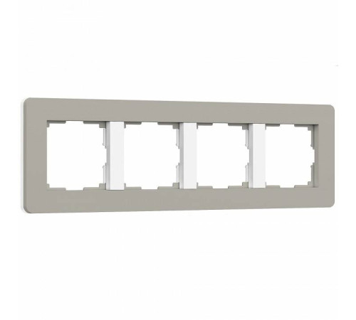 Рамка на 4 поста Werkel Split дымчатый/белый, soft-touch W0043067