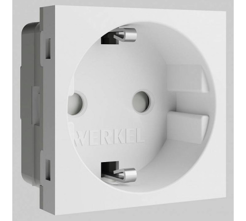Розетка с заземлением и со шторкой модульная Werkel белый a069368