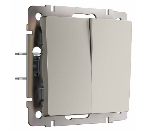 Выключатель проходной двухклавишный без рамки Werkel дымчатый W1222004