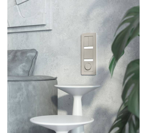 Выключатель проходной двухклавишный без рамки Werkel дымчатый W1222004