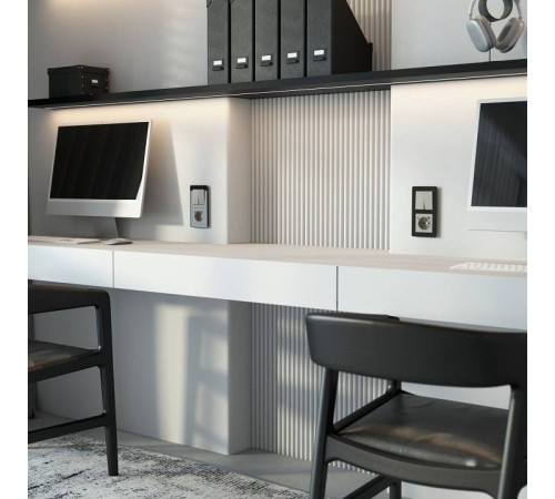 Выключатель проходной двухклавишный без рамки Werkel дымчатый W1222004