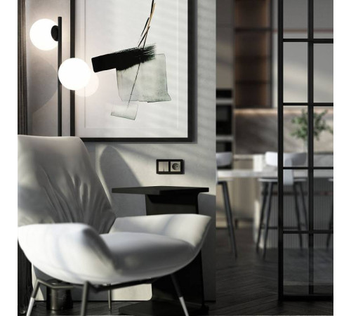 Выключатель проходной двухклавишный без рамки Werkel дымчатый W1222004