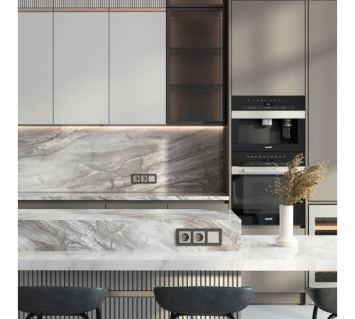 Розетка с заземлением, без рамки Werkel дымчатый W1271004