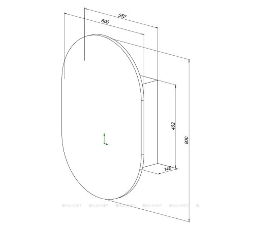 Зеркальный шкаф Aquanet Монте овал 60х90 LED 00344788