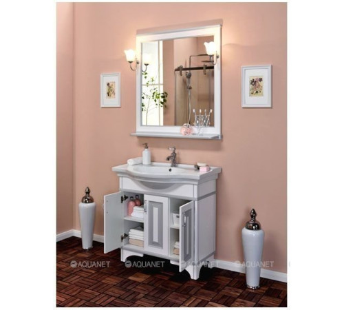 Зеркало Aquanet Валенса 100 белый кракелюр серебро 00180145