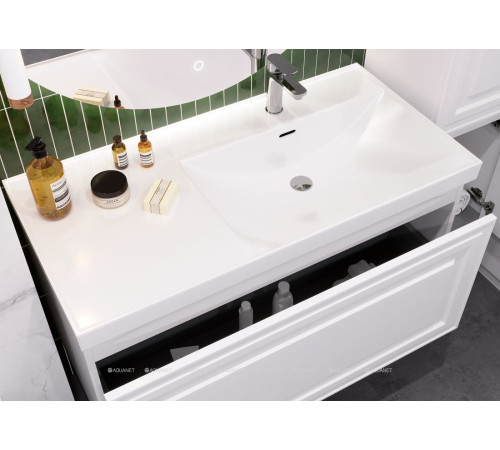 Тумба под раковину Aquanet Агата 100 1 ящик бежевый 00345489