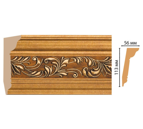 Плинтус потолочный DECOMASTER 129D-1223 полистирол 113х56х2400 мм 129D-1223