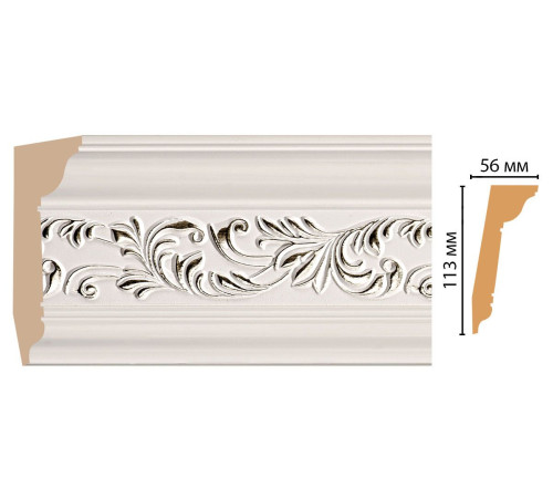 Плинтус потолочный DECOMASTER 129D-60 113х56х2400 мм 129D-60