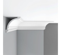 Плинтус потолочный гладкий Decomaster 155х148х2400 мм 96273