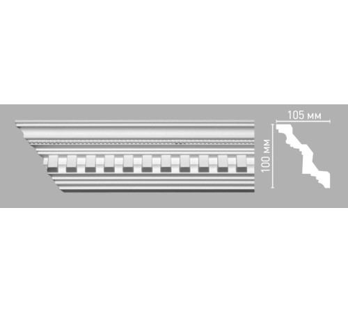 Плинтус потолочный DECOMASTER 95101 с рисунком 105х100х2400 мм 95101