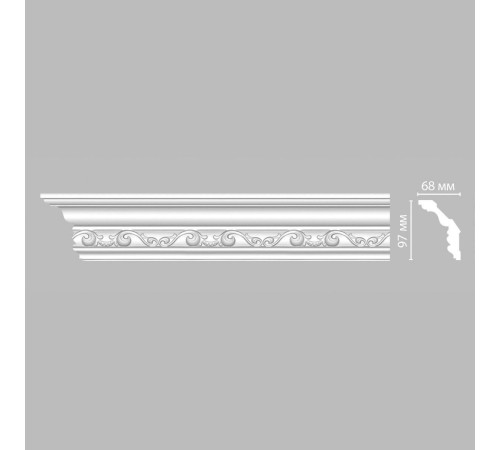 Плинтус потолочный DECOMASTER DT-9807 с рисунком 97х68х2400 мм DT-9807