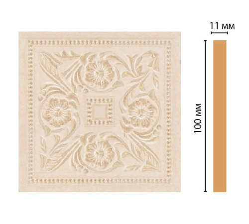 Вставка декоративная цветная DECOMASTER 100х100х11 мм полистирол 156-2-18D