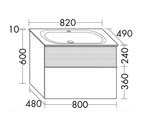Комплект мебели Burgbad Fiumo 82х49х61 см Tectona/Graphit SFXN082F3958FOT52G0200C0001