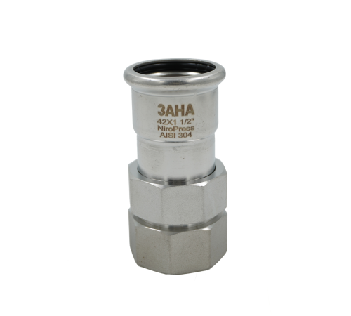 Соединение разъемное SANHA NiroPress AISI 304L ВПр-ВР 42 мм x 1 1/2 691330GMVA42112.3