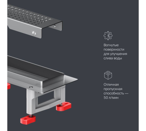 Трап для душа линейный AM.PM Masterflow Cut Gradient 60 см W01SC-P11-060-01SB