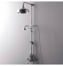 Душевая стойка Devon&Devon с термостатическим смесителем и верхним душем 20 см белый/хром MARK618CR / MARM74CR / MARK3182CR