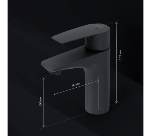 Смеситель для раковины AM.PM Gem черный матовый F90A02122