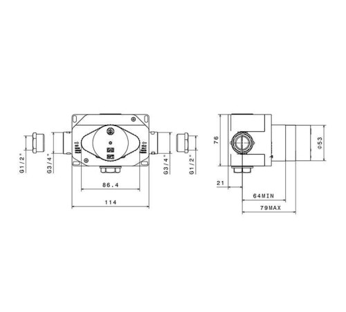 Встраиваемая часть термостатического смесителя Newform 3/4 27890.00.000