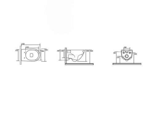 Унитаз подвесной безободковый Kerasan Aquatech 55х36.5 см без сиденья белый 371401