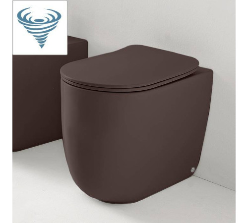 Унитаз безободковый пристенный Kerasan Nolita 55х35 см Tornado с креплениями WB5N бордовый матовый 531975