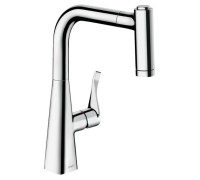 Смеситель для кухни Hansgrohe Metris Select поворотный с выдвижным изливом 2jet хром 14834000