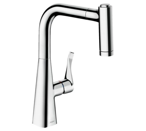 Смеситель для кухни Hansgrohe Metris Select поворотный с выдвижным изливом 2jet хром 14834000