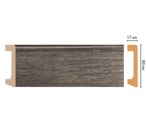 Плинтус напольный DECOMASTER D235-86 ДМ 80х17х2400 мм D235-86 ДМ