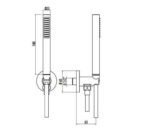 Набор для душа Gattoni Programma Doccia лейка 1 режим шланг 150 см никель KTC01/PDNS