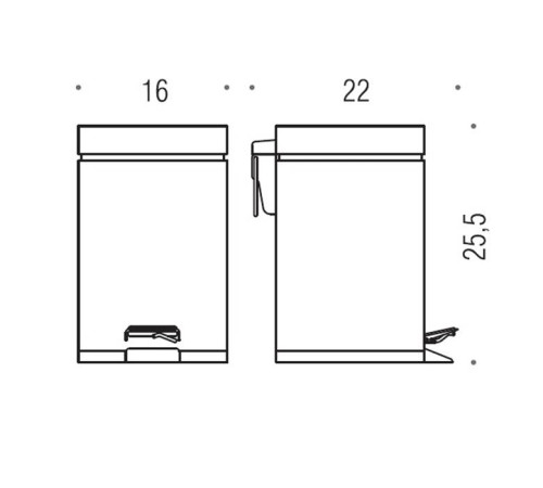 Ведро для мусора Colombo Design BlackWhite 3 л с педалью черный матовый B9210.NM