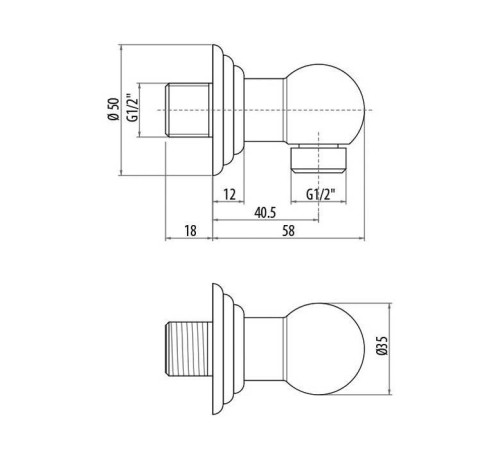 Шланговое подсоединение Gattoni PD 1/2 бронза PRARE11V0
