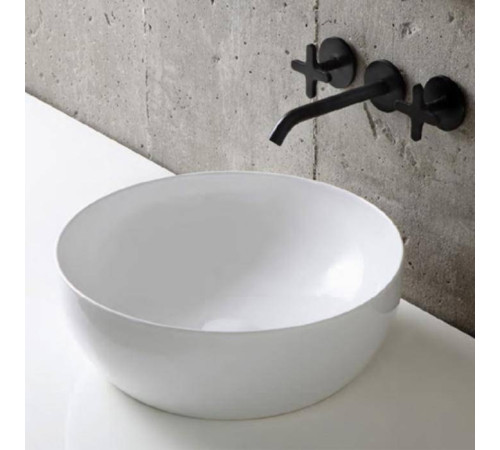 Раковина накладная Azzurra Elegance Circle 40x14 см Bianco lucido ELLA040140C0BI