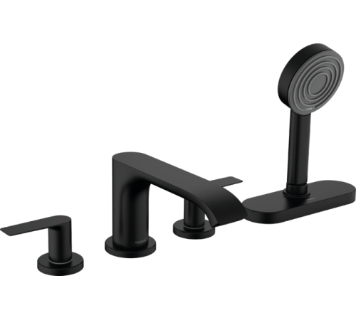 Смеситель на борт ванны hansgrohe Vivenis на 4 отверстия sBox внешняя часть черный матовый 75444670