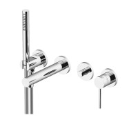 Смеситель для ванны встраиваемый Gattoni Circle One на 4 отверстия с ручной лейкой хром 9005/90C0