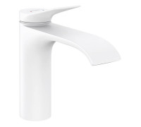 Смеситель для раковины Hansgrohe Vivenis 110 с донным клапаном белый матовый 75020700