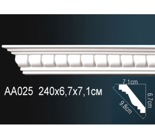 Карниз потолочный полиуретановый с рисунком Perfect AA025