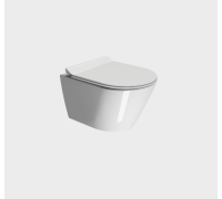 Унитаз подвесной GSI KUBE X 500x360 мм Genius Flush с крепежом белый глянцевый 9412FR511